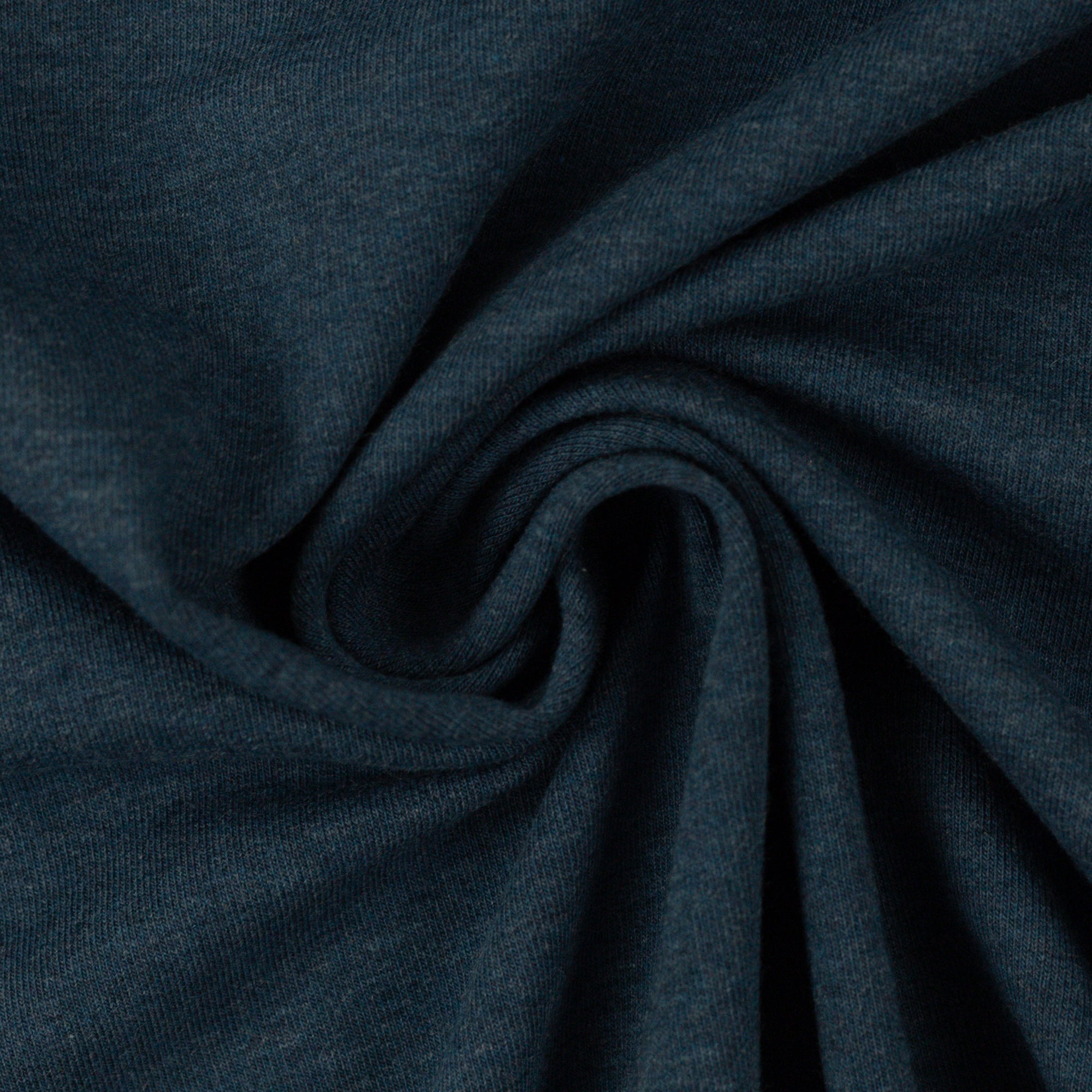 Sweatstoff angeraut | Eike | melange dark petrol