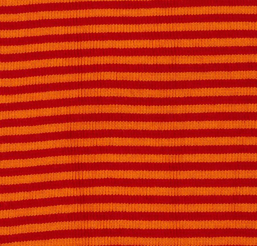 Bündchenstoff | Streifen | orange & rot