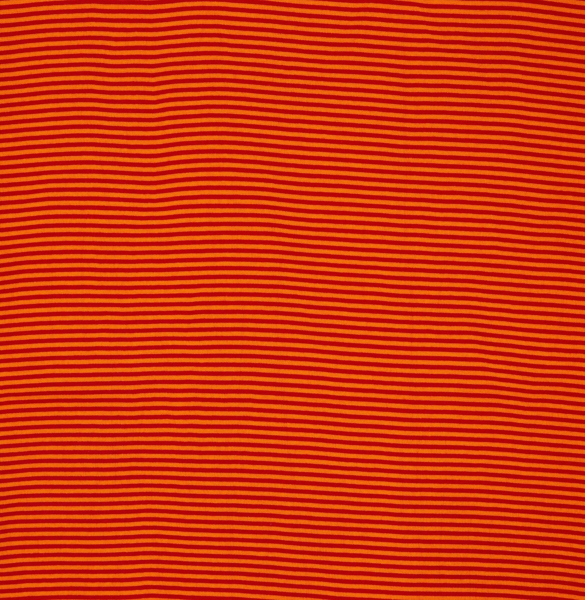 Bündchenstoff | Streifen | orange & rot