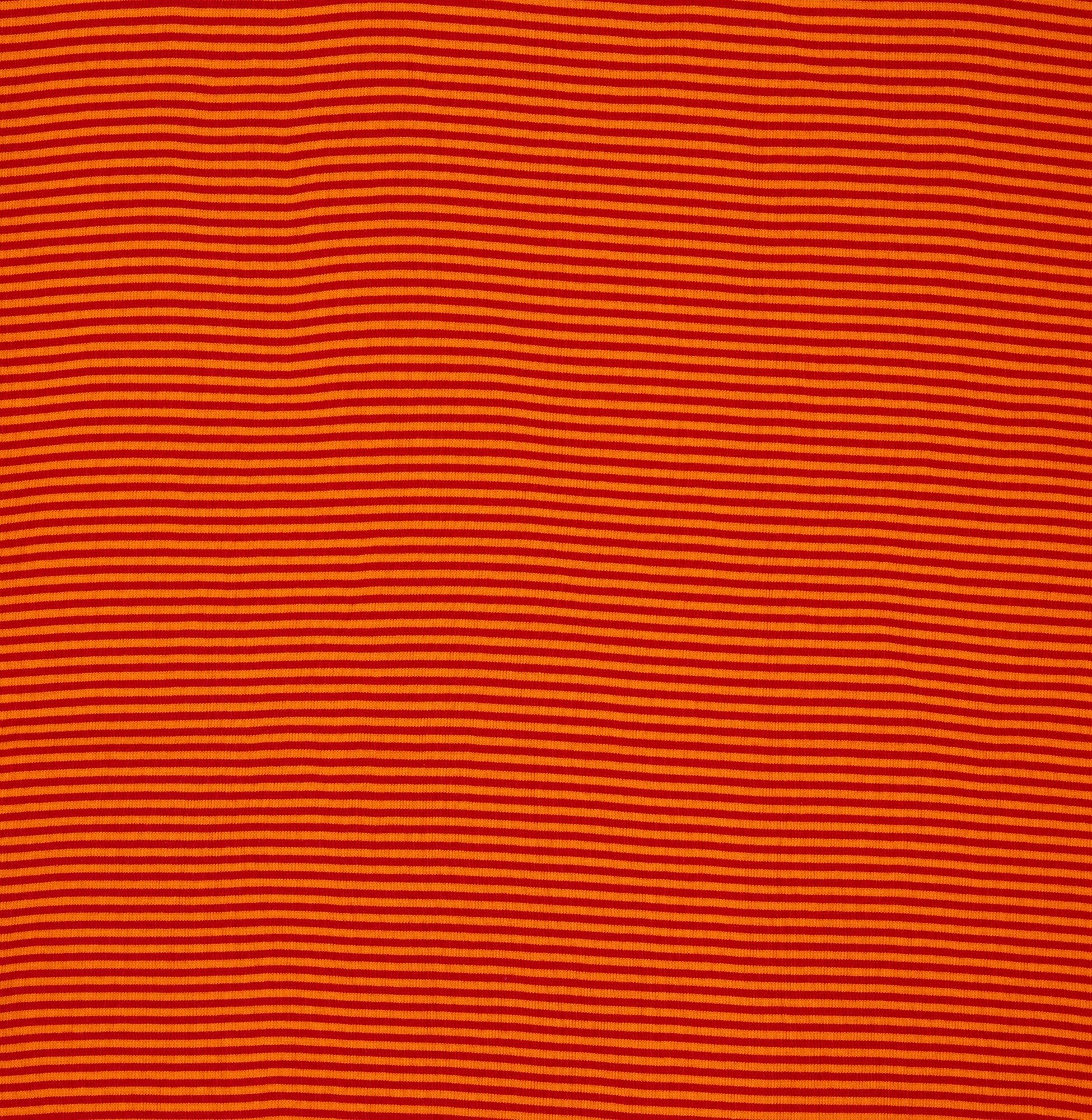 Bündchenstoff | Streifen | orange & rot