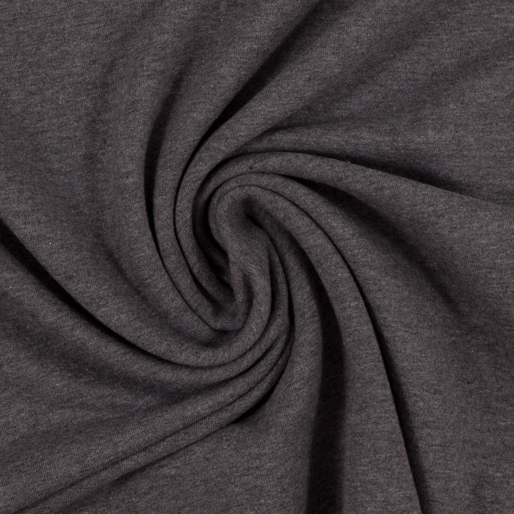 Jerseystoff | uni | melange | anthrazit