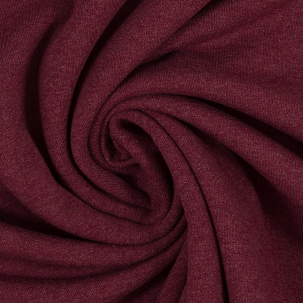 Jerseystoff  | uni | melange | bordeaux